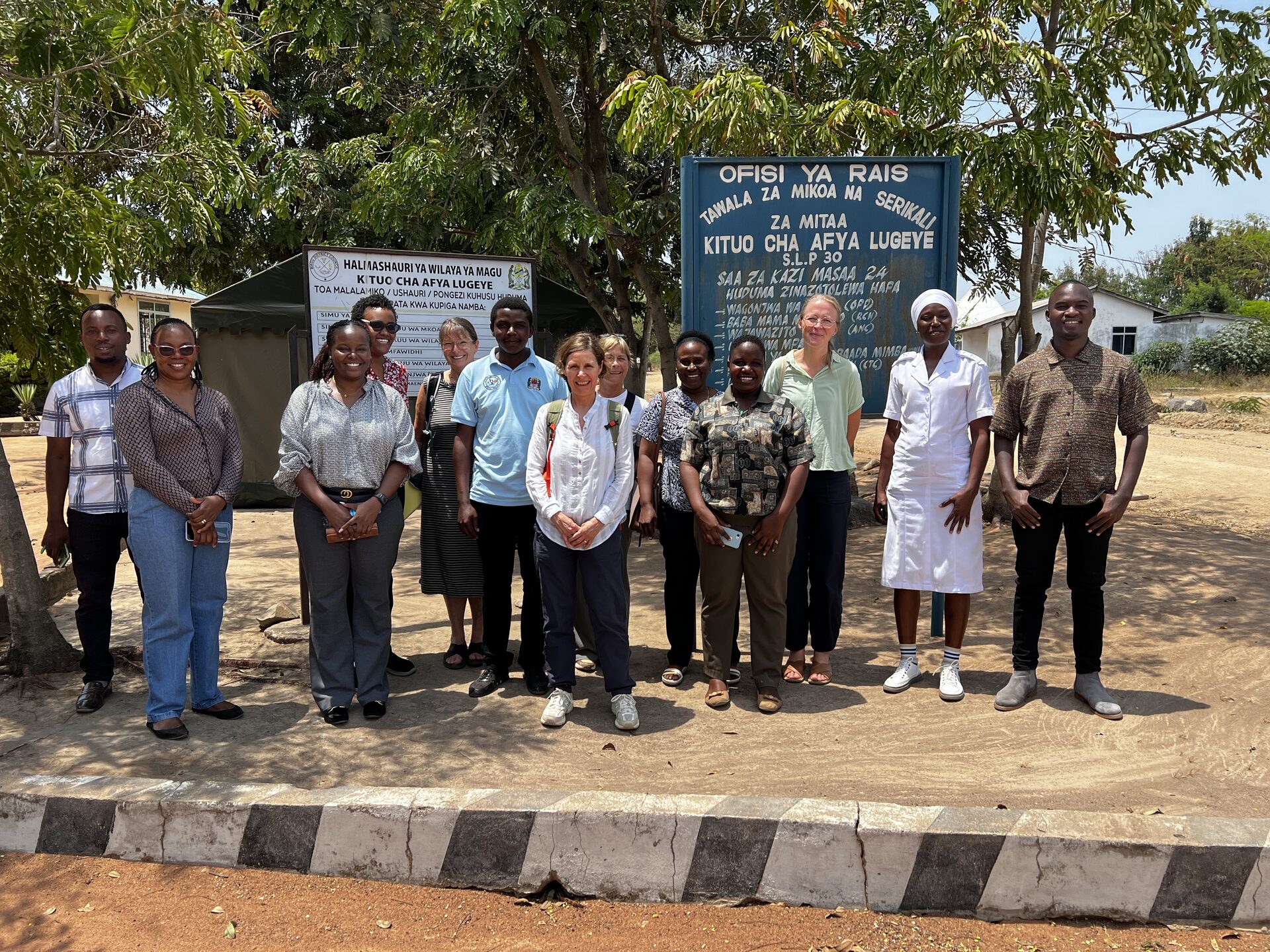 Collaborators visiting Kituo cha Afya Lugeye, a BRIGHTSAM study site